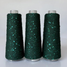 081 Infinity Yarn Пряжа паєтки 3 мм на котонi, Смарагд  100гр-800м