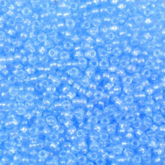 08136 10/0 чеський бісер Preciosa, 5 г, блакитний світлий, кристальний перламутровий