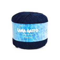 08167 Пряжа Lana Gatto Fresh, 50г - 163м, темно-синій, 100% льон