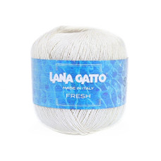 08170 Пряжа Lana Gatto Fresh, 50г - 163м, білий, 100% льон