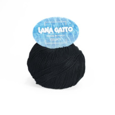 08189 Пряжа Lana Gatto Silky, 50г - 214м, чорний, 100% шовк