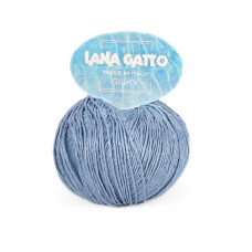 08725 Пряжа Lana Gatto Silky, 50г - 214м, блакитний, 100% шовк