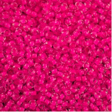 08777 10/0 чеський бісер Preciosa, 5 г, рожевий, кристальний з неоновим отвором