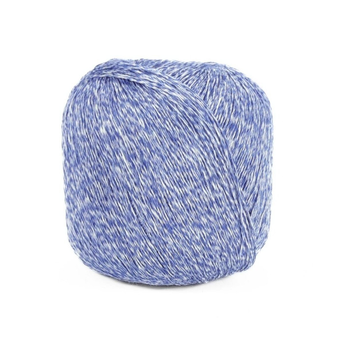 09507 Пряжа Lana Gatto Fresh, 50г - 163м, синій-білий, 100% льон