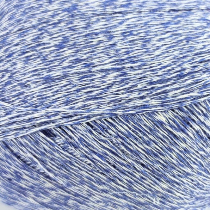 09507 Пряжа Lana Gatto Fresh, 50г - 163м, синій-білий, 100% льон