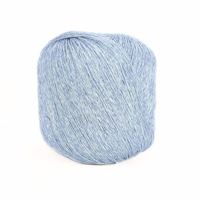 09508 Пряжа Lana Gatto Fresh, 50г - 163м, блакитний-білий, 100% льон