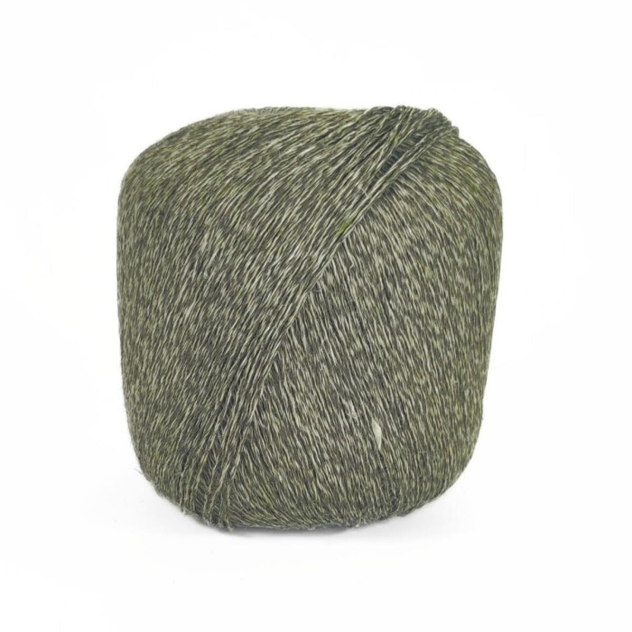 09512 Пряжа Lana Gatto Fresh, 50г - 163м, оливковий-білий, 100% льон