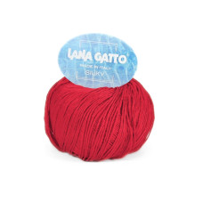 09516 Пряжа Lana Gatto Silky, 50г - 214м, червоний, 100% шовк