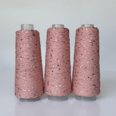 098 Infinity Yarn Пряжа паєтки 3 мм на котонi, Рожевий  100гр-800м