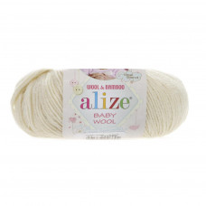 1 Пряжа Baby Wool 50гр - 175м (Кремовый) Alize(Знятий з виробництва)