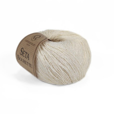 1 Пряжа Campolmi Filati Seta Bourette, 50г - 240м, молочний, 100% шовк