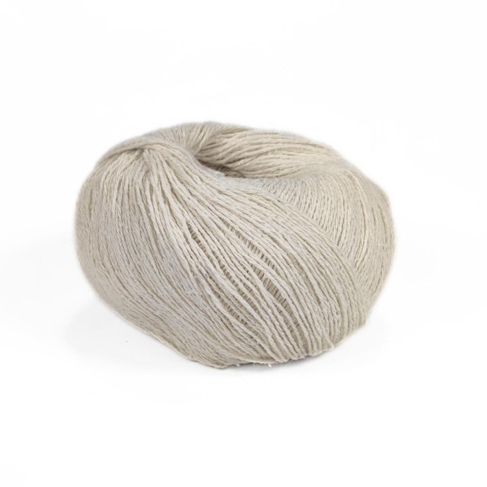 1 Пряжа Campolmi Filati Seta Bourette, 50г - 240м, молочний, 100% шовк