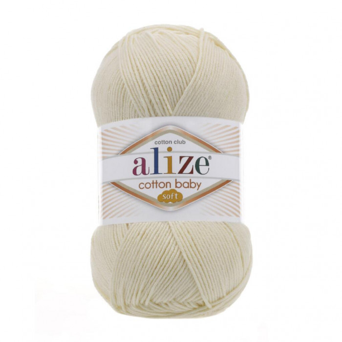 1 Пряжа Cotton Baby Soft 100гр - 270м (Молочний) Alize(Знятий з виробництва)