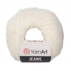 01 Пряжа Jeans 50гр - 160м (Білий) YarnArt