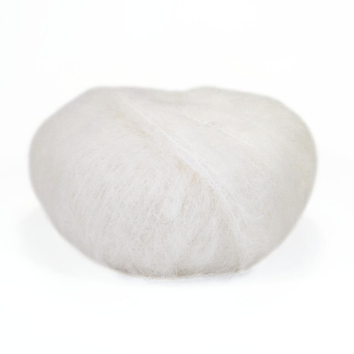 1 Пряжа Laines du Nord Alpaca Brushed, 50г - 115м, білий, 50% альпака, 35% вовна, 15% нейлон