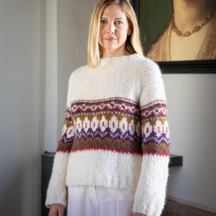 1 Пряжа Laines du Nord Alpaca Brushed, 50г - 115м, білий, 50% альпака, 35% вовна, 15% нейлон