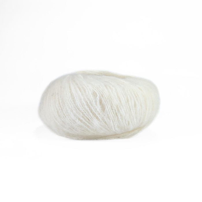 1 Пряжа Laines du Nord Cashsilk Light, 25г - 145м, білий, 68% вовна, 22% шовк, 10% кашемір