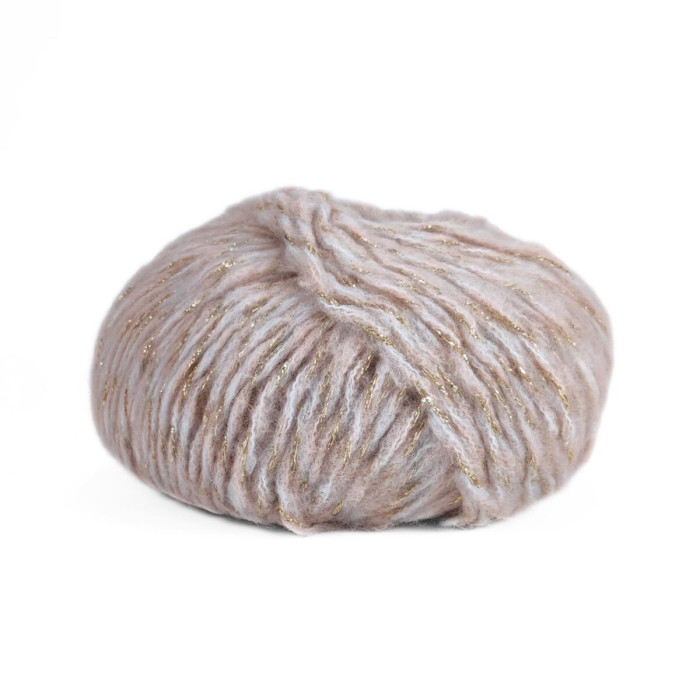 1 Пряжа Laines du Nord Chaska, 25г - 125м, пудровий, 34% вовна, 10% кашемір, 16% бавовна, 29% нейлон, 11% металевий PL