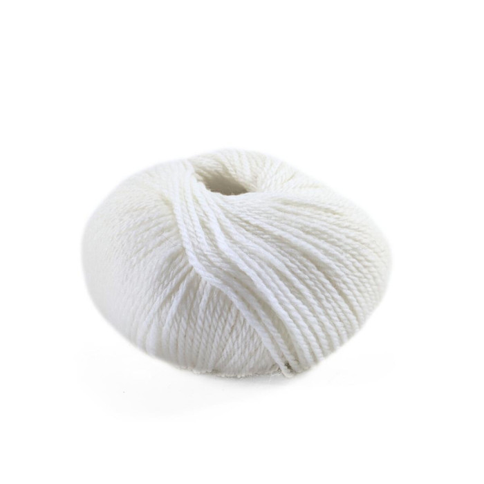 1 Пряжа Laines du Nord Mercerized Merino, 50г - 125м, білий, 100% вовна