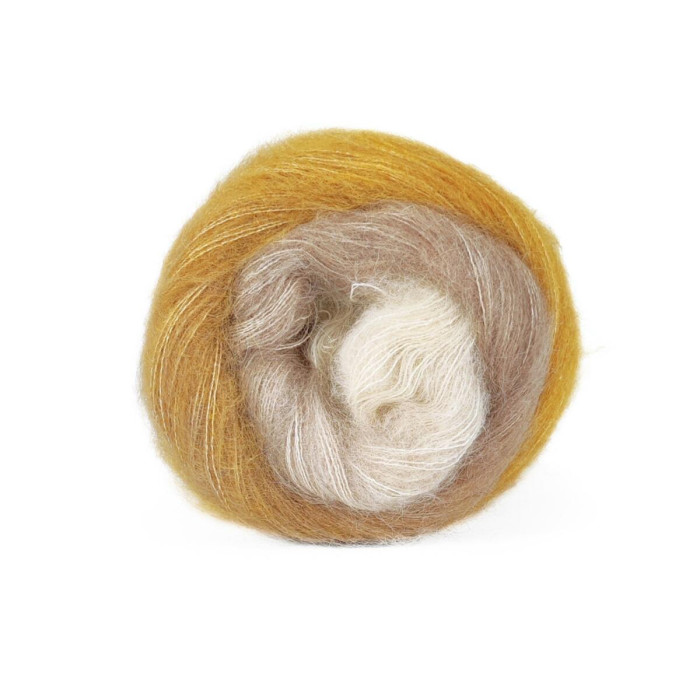 1 Пряжа Laines du Nord Poema Mohair, 150г - 600м, різнокольоровий 70% кід мохер, 30% шовк