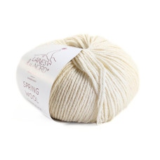 1 Пряжа Laines du Nord Spring Wool, 50г - 140м, молочний, 50% вовна, 50% бавовна