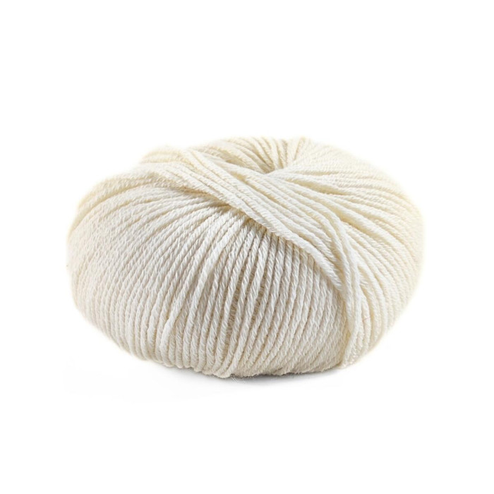 1 Пряжа Laines du Nord Spring Wool, 50г - 140м, молочний, 50% вовна, 50% бавовна