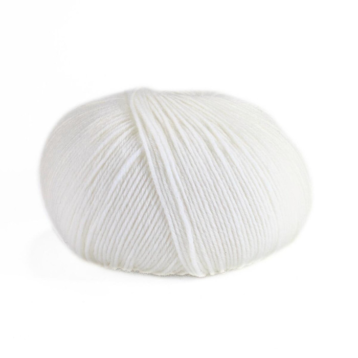 1 Шкарпеткова Пряжа Laines du Nord Unisock 6 PLY, 100г - 400м, білий, 75% вовна, 25% нейлон