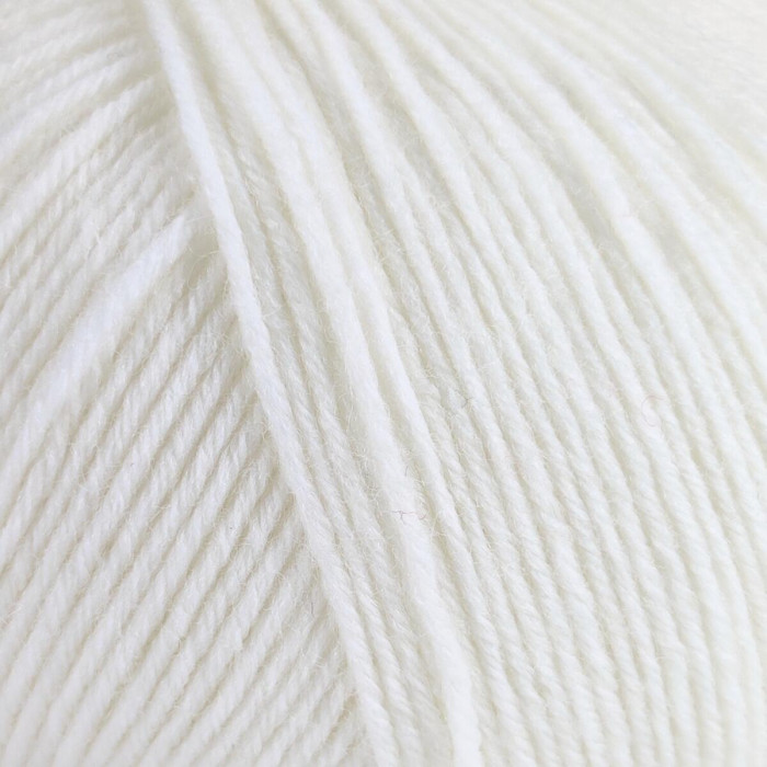 1 Шкарпеткова Пряжа Laines du Nord Unisock 6 PLY, 100г - 400м, білий, 75% вовна, 25% нейлон