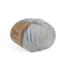 10 Пряжа Campolmi Filati Seta Bourette, 50г - 240м, сіро-блакитний, 100% шовк