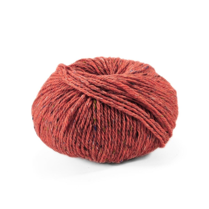 10 Пряжа Laines du Nord Aran Tweed, 50г - 90м, морквяний, 30% альпака файн, 50% вовна, 20% віскоза