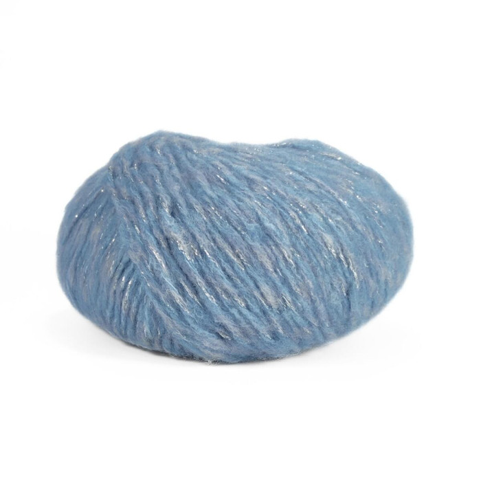 10 Пряжа Laines du Nord Chaska, 25г - 125м, блакитний, 34% вовна, 10% кашемір, 16% бавовна, 29% нейлон, 11% металевий PL