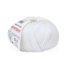 100 Пряжа Mondial BioLanaFine, 50г - 175м, білий, 100% вовна