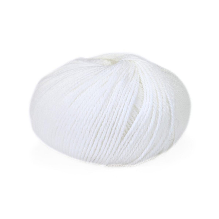 100 Пряжа Mondial BioLanaFine, 50г - 175м, білий, 100% вовна