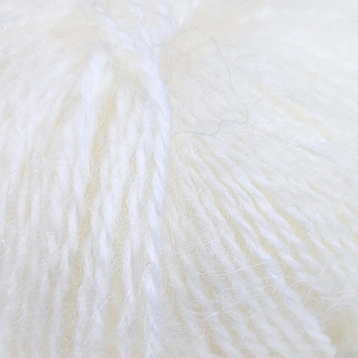 100 Пряжа Mondial Dolce Mohair, 50г - 150м, білий, 60% кід мохер, 40% акрил