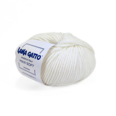 10001 Пряжа Lana Gatto Maxi Soft, 50г - 90м, білий, 100% меринос екстрафайн