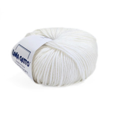 10001 Пряжа Lana Gatto Super Soft, 50г - 125м, білий, 100% меринос екстрафайн