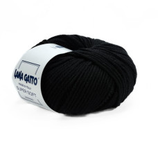 10008 Пряжа Lana Gatto Super Soft, 50г - 125м, чорний, 100% меринос екстрафайн