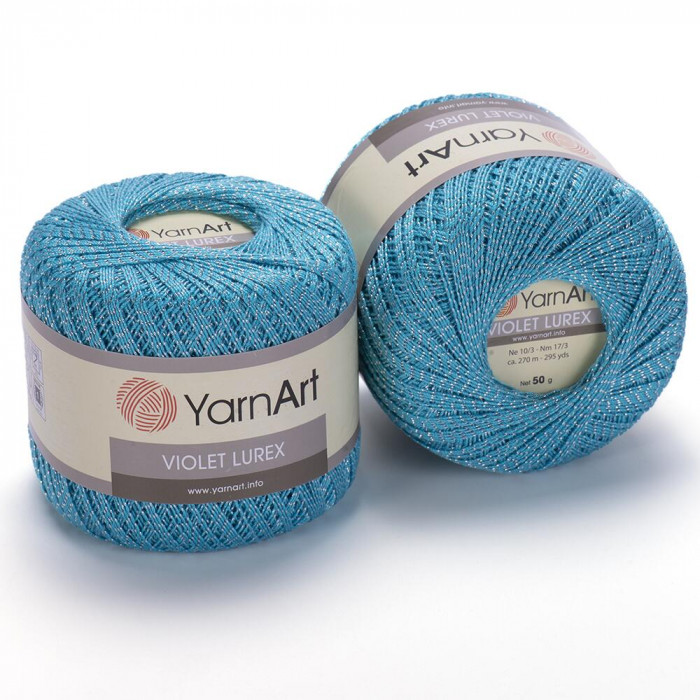 10008 Пряжа Violet Lurex 50м - 270м (Блакитний) YarnArt
