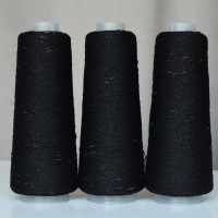 101 Пряжа Visco Knot Infinity Yarn, 100гр - 500м, Чорний, 100% віскоза з люрексом