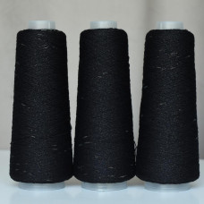 101 Пряжа Visco Knot Infinity Yarn, 100гр - 500м, Чорний, 100% віскоза з люрексом
