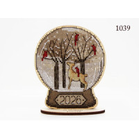 1039 ФрузелОк Набір для вишивки рахунковим хрестиком по дереву - Іграшка Сніжна куля 2026, 10,5х11,5 см
