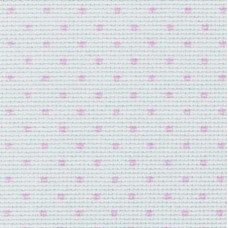 3706/4229 канва, відріз 55х70 см, Stern Aida 14 Zweigart, білий рожевий горошок, 100% бавовна