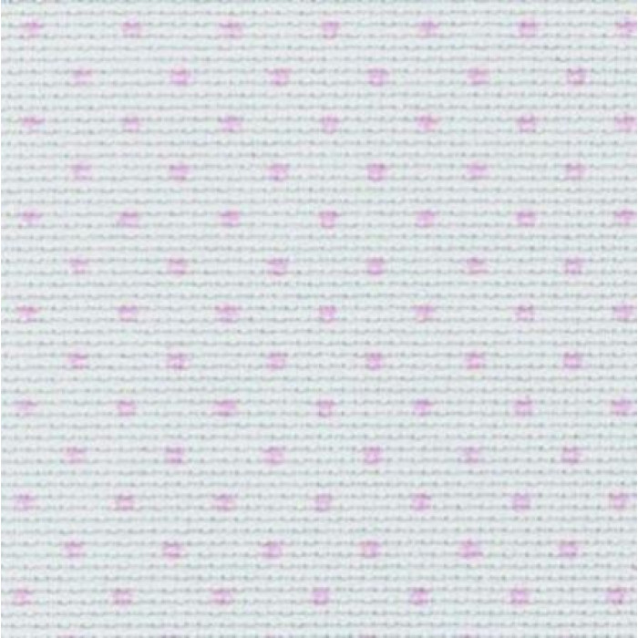 3706/4229 канва, відріз 55х70 см, Stern Aida 14 Zweigart, білий рожевий горошок, 100% бавовна
