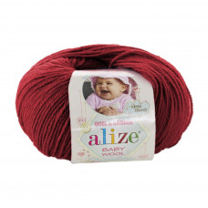 106 Пряжа Baby Wool 50гр - 175м (Темно-червоний) Alize(Знятий з виробництва)