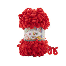 106 Пряжа Puffy Fine 100гр - 14м (червоний) Alize