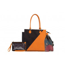 10821 Сумка оранжево-чорна (всередині мішечок для пряжі і міні сумочка) KnitPro
