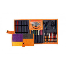 10848 Чохол для гачків, знімних, шкарпеткових, і круговый спиць фіолетово-чорно-помаранчевий KnitPro
