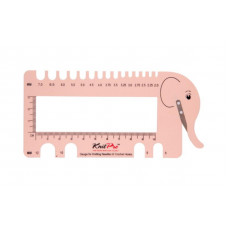 10994 Шкала розмірів з різаком для пряжі (рожевий). KnitPro