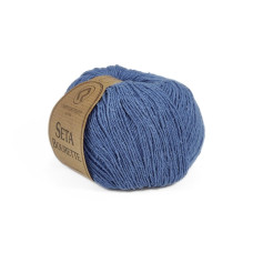 11 Пряжа Campolmi Filati Seta Bourette, 50г - 240м, блакитний, 100% шовк