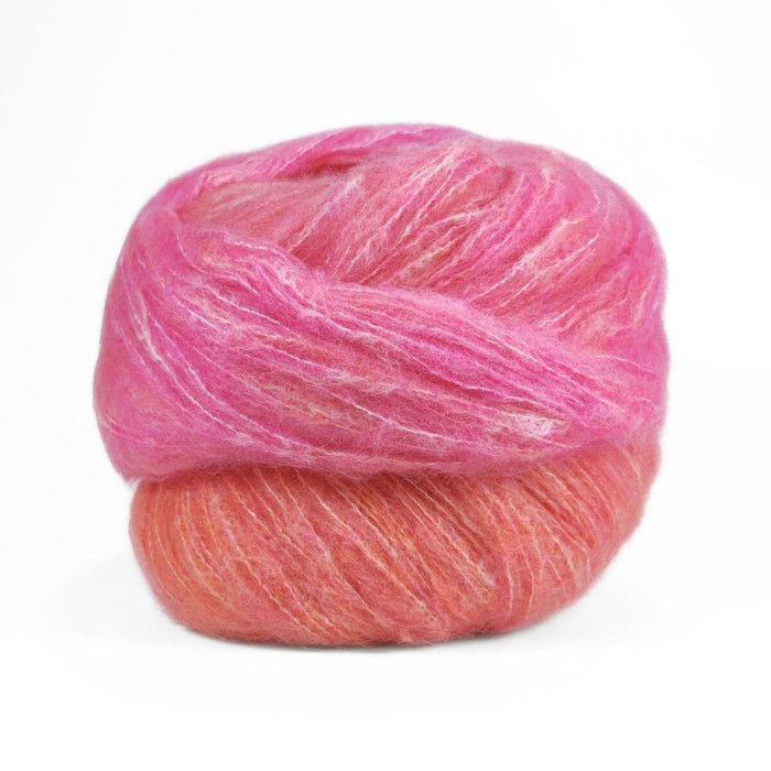 11 Пряжа Laines du Nord Cashsilk Cotton Degrade, 50г - 290м, рожевий, 55% вовна, 22% шовк, 10% кашемір, 13% бавовна